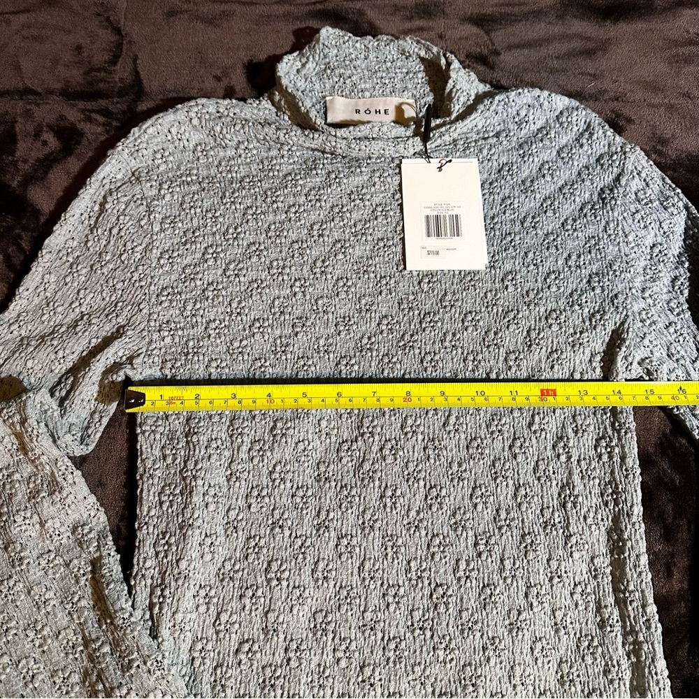 ROHE Pien Eyelet Lace Turtleneck - Soft Blue. Rare - Picture 4 of 5